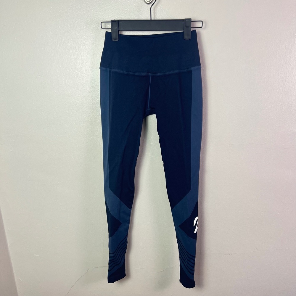 Peloton Seamless Leggings S Navy Blue High Rise Colorblock Activewear Yoga Gym